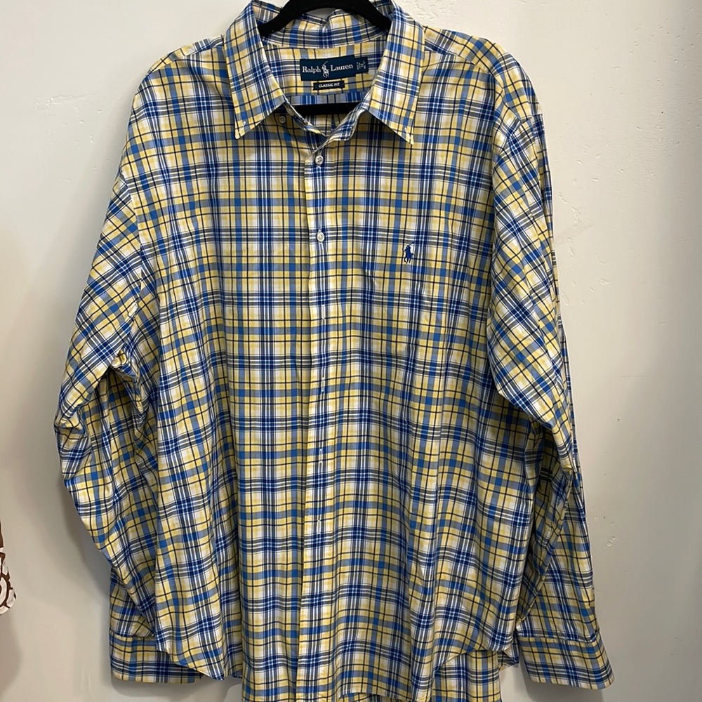 Ralph Lauren classic fit plaid size 18 36/37‎